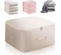 Ultra Space Saving Vacuum Bag for Duvet, Ultimate Compression Bag, Travel Vacuum Bag Organizer, Ultra-Small Bulky, Storage Bags for Duvets, Clothes, Apricot,