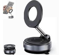 Ultra Strong N52 Magnetic Phone Holder, 2025 New Vacuum Magnetic Phone Holder, Retractable Magnetic Car Phone Holder for All Smartphones (Black)