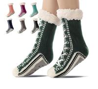 Ultra-Thick Cashmere Slipper Home Socks, Cashmere Slipper Home Socks, Winter Warm Non Slip Cozy Fuzzy Slippers Socks (Army Green)