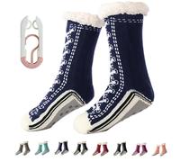 Ultra-Thick Cashmere Slipper Home Socks, Cashmere Slipper Socks, Fleece Lined, Fluffy Fuzzy Fluffy Winter Warm (B, Adulte, Femme, Taille unique, Alpha/lettres, Système Taille Chaussures EU, Moyen)