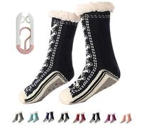 Ultra-Thick Cashmere Slipper Home Socks, Cashmere Slipper Socks, Fleece Lined, Fluffy Fuzzy Fluffy Winter Warm (G, Adulte, Femme, Taille unique, Alpha/lettres, Système Taille Chaussures EU, Moyen)