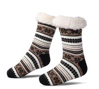 Ultra-thick Cashmere Slipper Home Socks with Silicone Grips, Cashmere Socks for Women (#12,One Size)