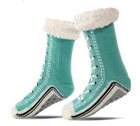 Ultra-thick Cashmere Slipper Home Socks with Silicone Grips, Cashmere Socks for Women (#6,One Size)