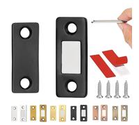 Ultra-Thin Invisible Cabinet Door Magnets, Ultra Thin Magnetic Door Catch, Cabinet Door Magnets Stick On, Magnetic Door Latch for Cabinet Doors/Drawers/Dressers (12 Pack,Black)