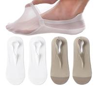 Ultra Thin Liner Socks Non Slip Combed Cotton No Show Socks, Summer Breathable Sock for Women Men (D)