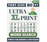 Ultra XL Font 80 pt Size Word Search VOL. 3: Designed for Seniors, Low Vision & Visually Impaired | 60 Relaxing Puzzles | 8.5x11 Inches | Thoughtful Gift for Parents, Grandparents & Loved Ones