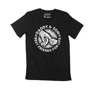 Ultrabasic Homme T-Shirt Papa Fils Amis pour la Vie - Fête des pères Vintage Cadeau - Daddy Son Best Friends for Life - Father's Day Gift (Noir Profond)