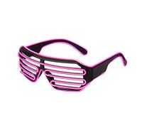 UltraByEasyPeasyStore Rose Adultes Lunettes à Néon El Wire Fluorescent Shutter Cadres Lumineuses Lumière Fêtes Noël Party Bal de Danse Halloween Décorations