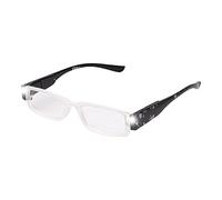 UltraByEasyPeasyStore Ultra Fleuri Noir 3.50 Adultes LED Lunettes de Lecture Nuit éclairées Hommes Femmes Presbytie Dioptrie avec Lumières Puissance Dioptre Force Lentilles Grossissantes
