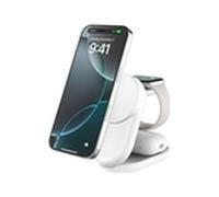 Belkin UltraCharge - Support de chargement sans fil - 3-en-1, magnétique, pliable, avec Qi2 + adaptateur secteur - 25 Watt - Fast Charge - blanc Blanc G