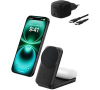 Ultracharge Chargeur Induction Qi2 25W, Station De Charge 2 En 1 Pour Iphone 17, Iphone Air, Airpods, Pixelsnap, Compatible Avec M