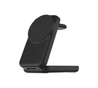 Belkin UltraCharge Chargeur Induction 3 en 1 Qi2, Station de Charge Magnétique 25W, Chargeur sans Fil avec MagSafe pour iPhone 17, iPhone Air, Apple Watch, AirPods, Pixelsnap avec Chargeur 45W, Noir