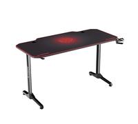 ULTRADESK FRAG - RED V3 gaming desk, 140x60 cm, 76 cm, avec tapis de souris, porte-casque et porte-boisson
