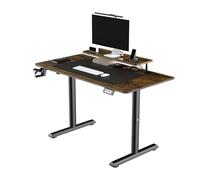 Ultradesk - Grand Bureau Gaming - Highlander - Bureau Informatique Construction en Acier - Espace pour Deux Moniteurs - Meuble Rangement - Accessoir - 120x60 cm - Marron
