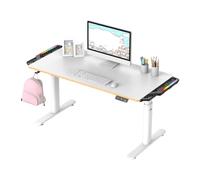 Ultradesk - Pulsar Bureau Enfant Électrique Réglable en Hauteur - 136x60x55-81cm - pour 2 Moniteurs - pour Chambre d’Enfant, d’Adolescent - Blanc, avec LED