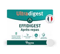 Ultradigest Après-Repas - Confort Intestinal, Digestion - Malt, Papaye, Ananas - Actifs Naturels - Probiotique Flore Intestinale - 24 comprimés - 24 jours - Fabriqué en France - Vitavea