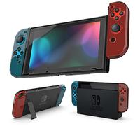 Ultradünne Schutzhülle & Schutzfolie für Nintendo Switch & Joy-Con -Controller, schwarz-transparent (87248 Thin Case (Smoke) Switch)