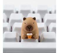 ULTRAEQUIP Artisan Capuchon de touches en résine Capybara Café 1U ESC fait main pour clavier mécanique