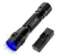 ULTRAFIRE Lampe de poche LED bleue 450-460 nm, lumière bleue de chasse avec batterie et chargeur, lumière bleue de 200 m pour la pêche de nuit et l'observation de nuit, CB1