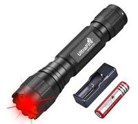 ULTRAFIRE Lampe de poche LED rouge, 10 W, mode unique, lumière rouge pour vision nocturne, petite lumière rouge haute puissance pour la chasse, l'astronomie, l'aviation, l'observation nocturne,