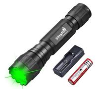 ULTRAFIRE Lampe de poche LED verte de chasse, 10 W, mode unique, lumière verte pour la chasse, 300 m, lampe torche super lumineuse pour observation de nuit, WF-501G RRO