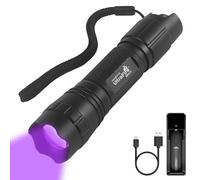 Ultrafire Lampe de Poche UV 395-405 nm avec Zoom Réglable en Continu, Lampe Torche UV à Focale Réglable, Petite Lampe à Ultraviolets, Lumière Noire LED à Mode Unique, 501UV