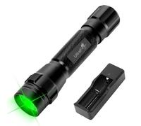 ULTRAFIRE Lampe Torche LED Verte 520-530 nm avec Batterie et Chargeur - Lumière de 200 m pour Observation Nocturne des Prédateurs de Porc, CG1