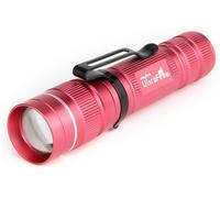 Ultrafire Lampe Torche Petite Led Mini Lampe Poche Focus Réglable 3 Modes 250 Lumen,J3,Zoomable Torche Étanche Torche Tactique (Rose)