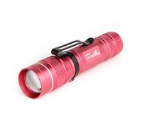 UltraFire Lampe Torche Petite LED Mini Lampe Poche Focus Réglable 3 Modes 250 Lumen,J3,Zoomable Torche étanche Torche Tactique (Rose)