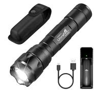 ULTRAFIRE Lampe torche tactique avec étui, 1000 lumens, mode unique, lampe torche LED avec pochette pour ceinture de service, petite lampe de poche EDC lumineuse pour camping, sécurité, application de