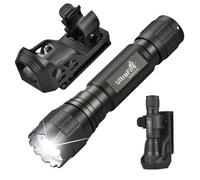 ULTRAFIRE Lampe torche tactique avec étui, 1200 lumens, lampe torche LED monomode avec ceinture de service support de torche, pour application de la loi, patrouille, sécurité, extérieur, WF-501B PRO