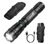 Ultrafire Lampe Torche Tactique Rechargeable Avec Étui, 1000 Lumens Lampe Police Avec Étui Ceinture, 3 Modes Lampe de Poche LED Pour La Sécurité, Les Forces De L'Ordre, Patrouille, Camping, WF-501BX