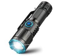 UltraFire Mini lampe de poche LED rechargeable, 1000 lumens, zoomable, 4 modes, LED XPH50 super lumineuse, petite lampe de poche avec batterie