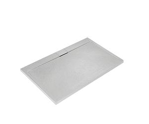 Ultraflat S I.Life Receveur de Douche Ultraplat 3 cm d'Épaisseur, Rectangulaire 170 x 70 cm, Finition Pierre Texturée, Naturellement Anti-Dérapant, Cache-Bonde Fourni, Blanc T5244FR