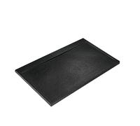 Ultraflat S I.Life Receveur de Douche Ultraplat 3 cm d'Épaisseur, Rectangulaire 180 x 100 cm, Finition Pierre Texturée, Naturellement Anti-Dérapant, Cache-Bonde Fourni, Noir T5245FV