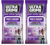 UltraGrime Multiusages Pamplemouse Lingettes XXL Sans Plastique - 40 Grandes Pour Toute La Famille - Nettoyage Multi-Usages Pour Le Sol (Lot de 2)