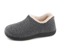 ULTRAIDEAS Chaussons Femme Hiver en Mousse à Mémoire Pantoufles Femmes Chaudes avec Doublure Laine Coton Mélangé Femme Semelle Antidérapante pour Intérieur et Extérieur, Gris, 40 EU