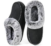 ULTRAIDEAS Mocassins confortables en mousse à mémoire de forme pour femme avec doublure en fausse fourrure pelucheuse - Chaussures d'intérieur à enfiler avec semelle en caoutchouc antidérapante pour