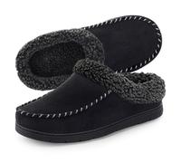 ULTRAIDEAS Mocassins confortables en mousse à mémoire de forme pour homme avec doublure pelucheuse semblable à de la laine, Noir, 47/48 EU