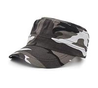 UltraKey Casquette de Baseball à Dessus Plat, Chapeau de Style Militaire Casquette Militaire en sergé de Baseball en Coton pour Hommes et Femmes Gris