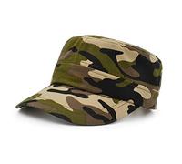 UltraKey Casquette de Baseball à Dessus Plat, Chapeau de Style Militaire Casquette Militaire en sergé de Baseball en Coton pour Hommes et Femmes Brun