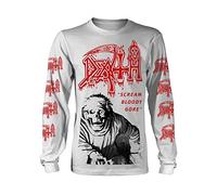 Ultrakult T-shirt à manches longues Motif Death Scream Bloody Gore Blanc, blanc, Taille L