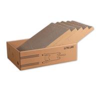 ULTRALARK Cat Scratcher Box with Cat Scratching Board, 42 x 28 cm 5 PCS Réversible Cat Scratch Pad,Corrugated Scratch Bed for Indoor Kitty, 5 in 1 Replacement Cardboard Refills