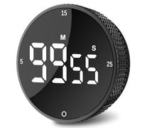 Ultralent -Minuteur de Cuisine Numériques Magnétique avec Batterie, Grand Ecran LED, Diamètre 8 * 8 cm Mis à Niveau Compte à Rebours pour La Cuisine en Classe Fitness Cuisson Étudier(Noir)
