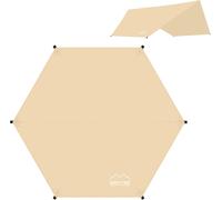 Ultralight Waterproof Camping Tarp Tent Tent 3000 Mm Canvas Shelter Survival Multifunctional Tarp For Yard Travel Beach Picnic Hexagon Tarp 3.3 X 3.3 M