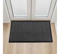 Ultralux Paillasson antidérapant en maille PVC robuste 3D pour intérieur et extérieur, 80 x 50 cm, gris et noir
