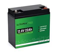 ULTRAMAX Neo LiFePO4 Batterie au lithium 12,8 V 22 Ah | Plus de 10 000 cycles, durée de vie de 10 ans | Protection intelligente BMS | Bornes M6 | Remplacement pour SLA/AGM | UPS, marine, sécurité et