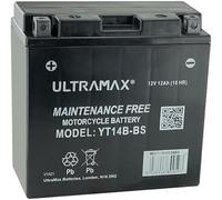 ULTRAMAX YT14B-BS AGM Motorcycle Battery (512 903 013) (YT14BBS) (YT14B-4) 12V 12Ah