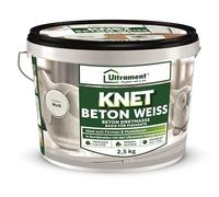 Ultrament Knet Beton Pâte à modeler pour béton Blanc 2,5 kg Pour projets de bricolage créatifs Résistant à l'humidité et au gel Imperméable