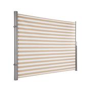 Ultranatura store latéral Maui , store latéral extensible, store à rouleau latéral pour balcon, terrasse jardin, protection contre soleil, vent et l'intimité, robuste, 300 x 180 cm (LxH), Créme/Blanc